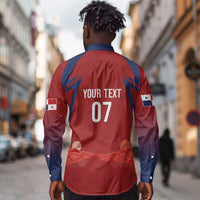 Afro-Panama Football 2026 Custom Long Sleeve Button Shirt La Marea Roja Making History - Wonder Print Shop