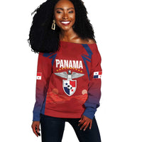 Afro-Panama Football 2026 Custom Off Shoulder Sweater La Marea Roja Making History - Wonder Print Shop