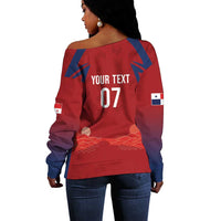 Afro-Panama Football 2026 Custom Off Shoulder Sweater La Marea Roja Making History - Wonder Print Shop