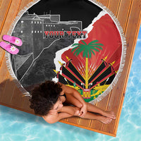 Personalized Haiti First Black Republic 1804 Beach Blanket Ayiti Citadel Laferriere