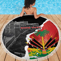 Personalized Haiti First Black Republic 1804 Beach Blanket Ayiti Citadel Laferriere