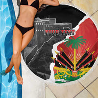 Personalized Haiti First Black Republic 1804 Beach Blanket Ayiti Citadel Laferriere