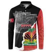 Personalized Haiti First Black Republic 1804 Button Sweatshirt Ayiti Citadel Laferriere