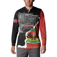 Personalized Haiti First Black Republic 1804 Button Sweatshirt Ayiti Citadel Laferriere