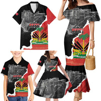 Personalized Haiti First Black Republic 1804 Family Matching Mermaid Dress and Hawaiian Shirt Ayiti Citadel Laferriere