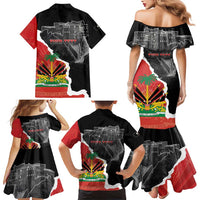Personalized Haiti First Black Republic 1804 Family Matching Mermaid Dress and Hawaiian Shirt Ayiti Citadel Laferriere