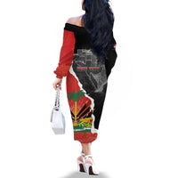 Personalized Haiti First Black Republic 1804 Family Matching Off The Shoulder Long Sleeve Dress and Hawaiian Shirt Ayiti Citadel Laferriere