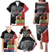 Personalized Haiti First Black Republic 1804 Family Matching Puletasi and Hawaiian Shirt Ayiti Citadel Laferriere