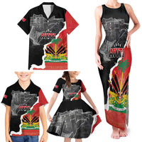 Personalized Haiti First Black Republic 1804 Family Matching Tank Maxi Dress and Hawaiian Shirt Ayiti Citadel Laferriere