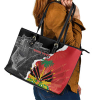 Personalized Haiti First Black Republic 1804 Leather Tote Bag Ayiti Citadel Laferriere