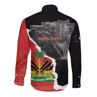 Personalized Haiti First Black Republic 1804 Long Sleeve Button Shirt Ayiti Citadel Laferriere