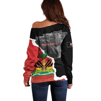 Personalized Haiti First Black Republic 1804 Off Shoulder Sweater Ayiti Citadel Laferriere