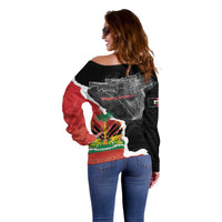 Personalized Haiti First Black Republic 1804 Off Shoulder Sweater Ayiti Citadel Laferriere