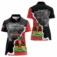 Personalized Haiti First Black Republic 1804 Women Polo Shirt Ayiti Citadel Laferriere