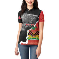 Personalized Haiti First Black Republic 1804 Women Polo Shirt Ayiti Citadel Laferriere