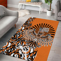 Canada Indigenous Orange Area Rug Haida Art Thunder Bird