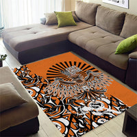 Canada Indigenous Orange Area Rug Haida Art Thunder Bird
