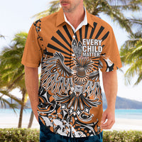 Canada Indigenous Orange Hawaiian Shirt Haida Art Thunder Bird