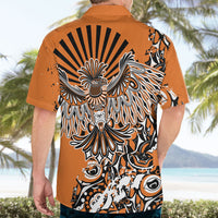 Canada Indigenous Orange Hawaiian Shirt Haida Art Thunder Bird