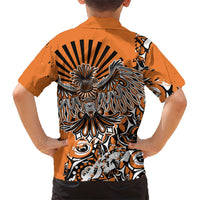 Canada Indigenous Orange Hawaiian Shirt Haida Art Thunder Bird