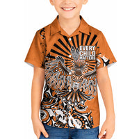 Canada Indigenous Orange Kid Hawaiian Shirt Haida Art Thunder Bird