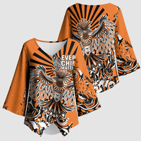 Canada Indigenous Orange Kimono Sleeve Blouse Haida Art Thunder Bird