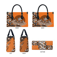 Canada Indigenous Orange Leather Bag Haida Art Thunder Bird