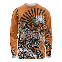 Canada Indigenous Orange Long Sleeve Shirt Haida Art Thunder Bird