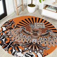 Canada Indigenous Orange Round Carpet Haida Art Thunder Bird