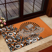 Canada Indigenous Orange Rubber Doormat Haida Art Thunder Bird