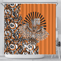 Canada Indigenous Orange Shower Curtain Haida Art Thunder Bird