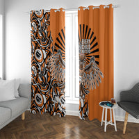 Canada Indigenous Orange Window Curtain Haida Art Thunder Bird