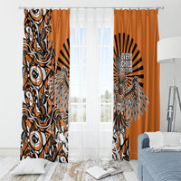 Canada Indigenous Orange Window Curtain Haida Art Thunder Bird