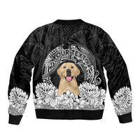 Personalised Dog Bomber Jacket Golden Retriever With Polynesian Tapa Arch LT7 - Wonder Print Shop