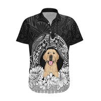 Personalised Dog Hawaiian Shirt Golden Retriever With Polynesian Tapa Arch - Wonder Print Shop