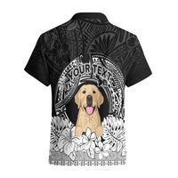 Personalised Dog Hawaiian Shirt Golden Retriever With Polynesian Tapa Arch - Wonder Print Shop