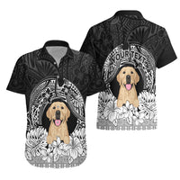 Personalised Dog Hawaiian Shirt Golden Retriever With Polynesian Tapa Arch - Wonder Print Shop