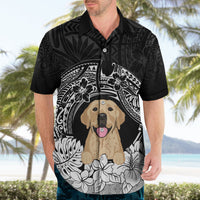 Personalised Dog Hawaiian Shirt Golden Retriever With Polynesian Tapa Arch - Wonder Print Shop