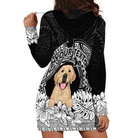 Personalised Dog Hoodie Dress Golden Retriever With Polynesian Tapa Arch - Wonder Print Shop