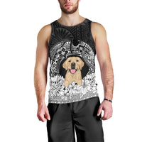 personalised-dog-men-tank-top-golden-retriever-with-polynesian-tapa-arch