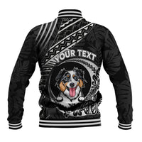Personalised Polynesian Dog Baseball Jacket With Australian Shepherd - Crescent Style LT7 - Wonder Print Shop