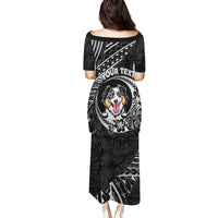 Personalised Polynesian Dog Puletasi With Australian Shepherd - Crescent Style - Wonder Print Shop