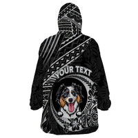 Personalised Polynesian Dog Wearable Blanket Hoodie With Australian Shepherd - Crescent Style - Wonder Print Shop