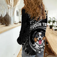Personalised Polynesian Dog Women Casual Shirt With Australian Shepherd - Crescent Style - Wonder Print Shop