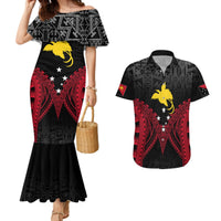 Personalised PNG Couples Matching Mermaid Dress And Hawaiian Shirt Papua Motuan Mirror Style LT7 - Wonder Print Shop