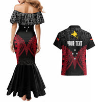 Personalised PNG Couples Matching Mermaid Dress And Hawaiian Shirt Papua Motuan Mirror Style LT7 - Wonder Print Shop