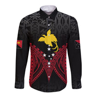 Personalised PNG Long Sleeve Button Shirt Papua Motuan Mirror Style - Wonder Print Shop