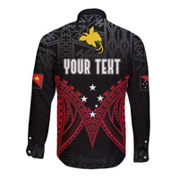 Personalised PNG Long Sleeve Button Shirt Papua Motuan Mirror Style - Wonder Print Shop