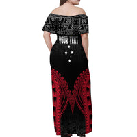 Personalised PNG Off Shoulder Maxi Dress Papua Motuan Mirror Style - Wonder Print Shop