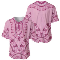 Dashiki Glamorous Pink Baseball Jersey Breast Cancer Awareness - Wonder Print Shop